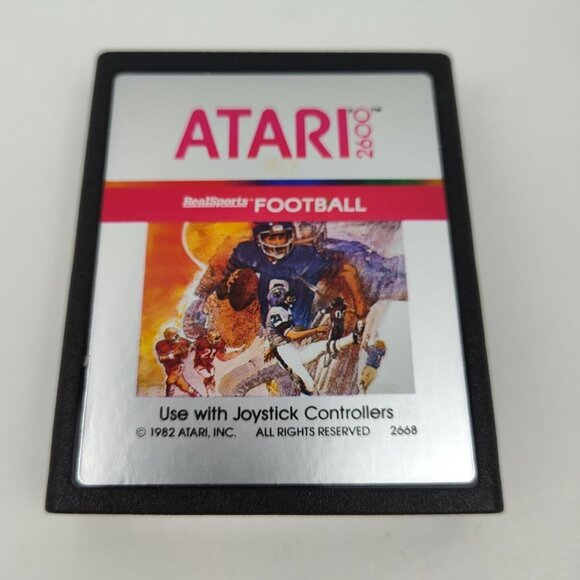 Atari 2600 1987 Vintage Real Sports Football Complete CIB Manual DAMAGED Box - Picture 2 of 14